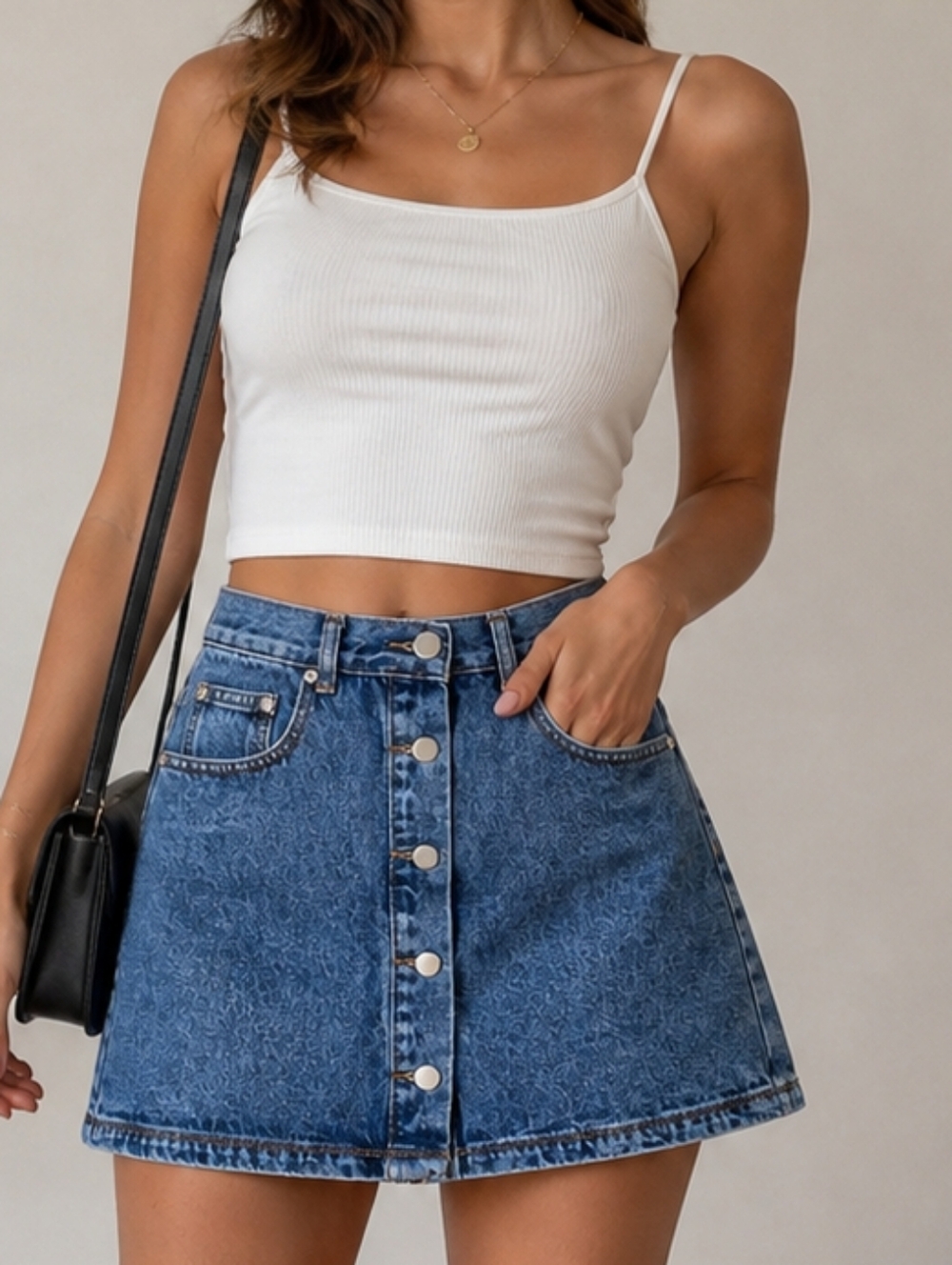 GLAMOROUS New Denim Mini-Skirt  Washed Blue Size 10